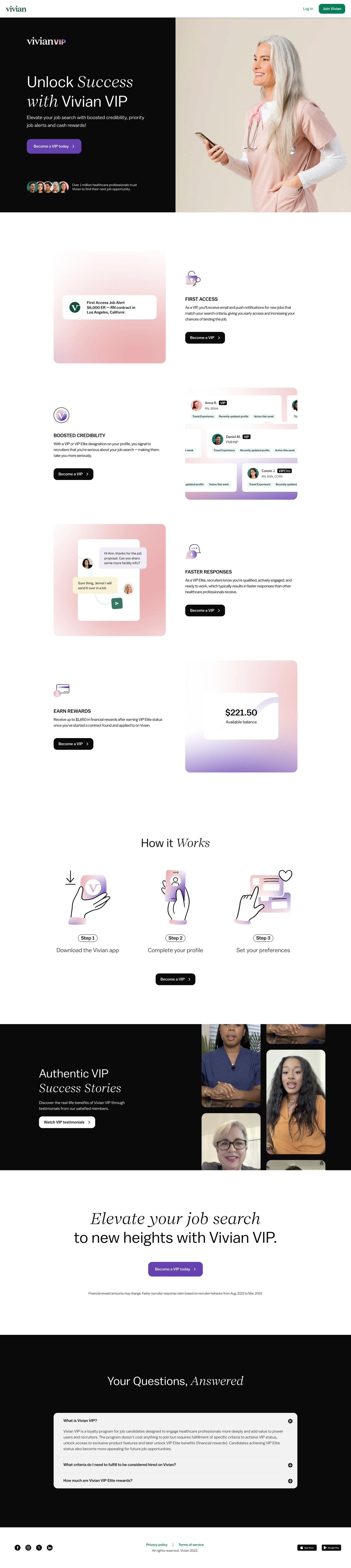 Vivian VIP Website Screenshot