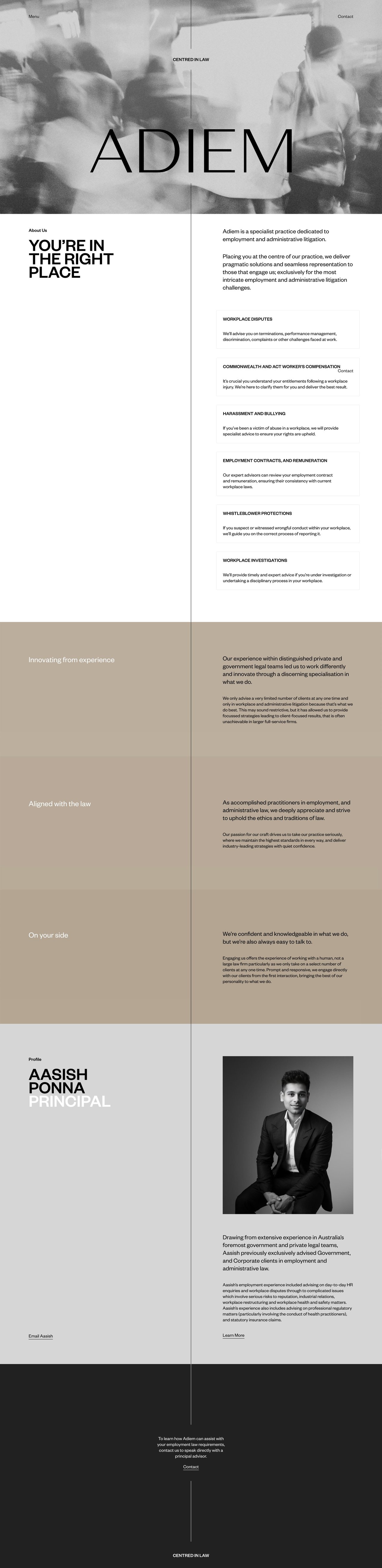 Adiem Law Website Screenshot