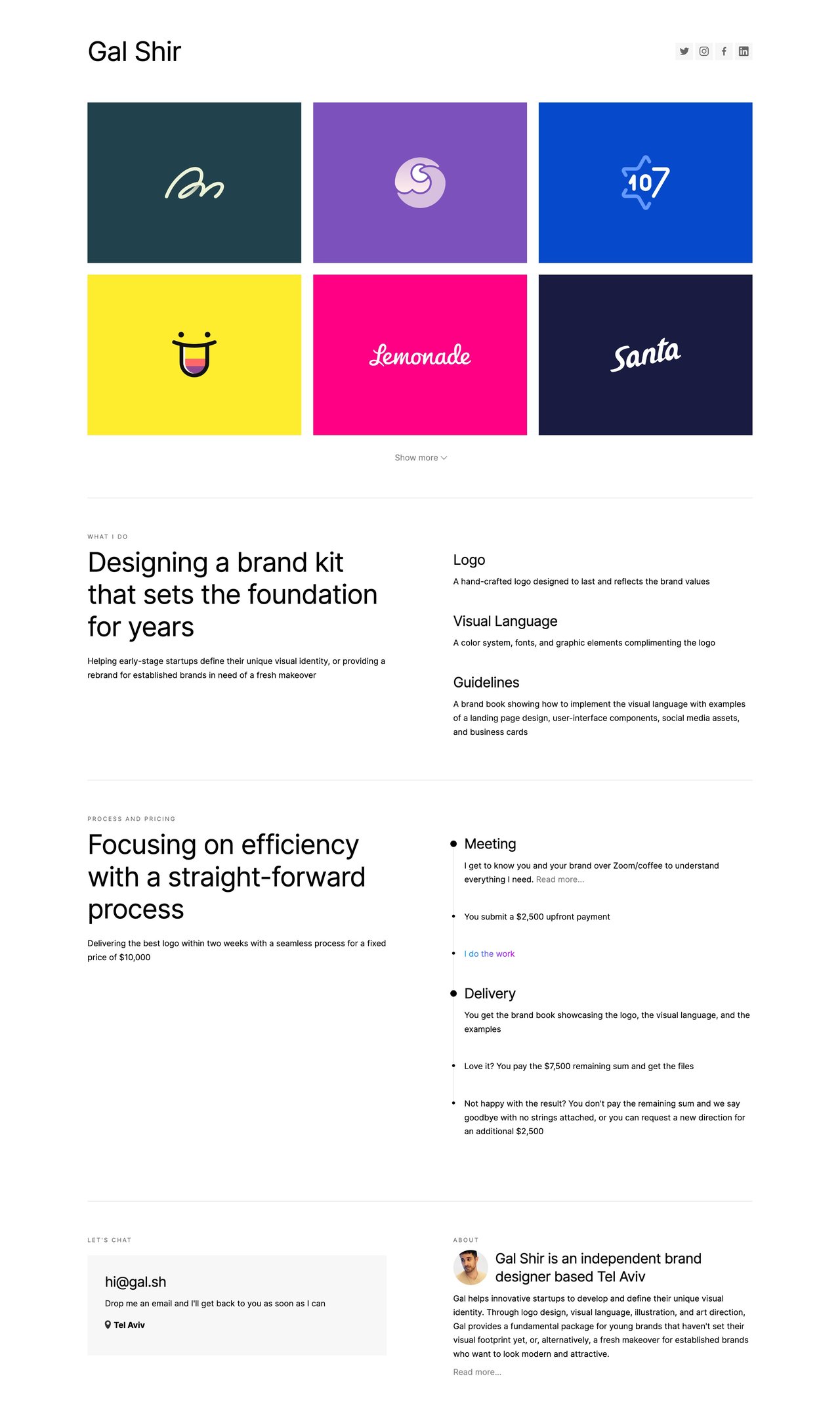 Gal Shir Website Screenshot