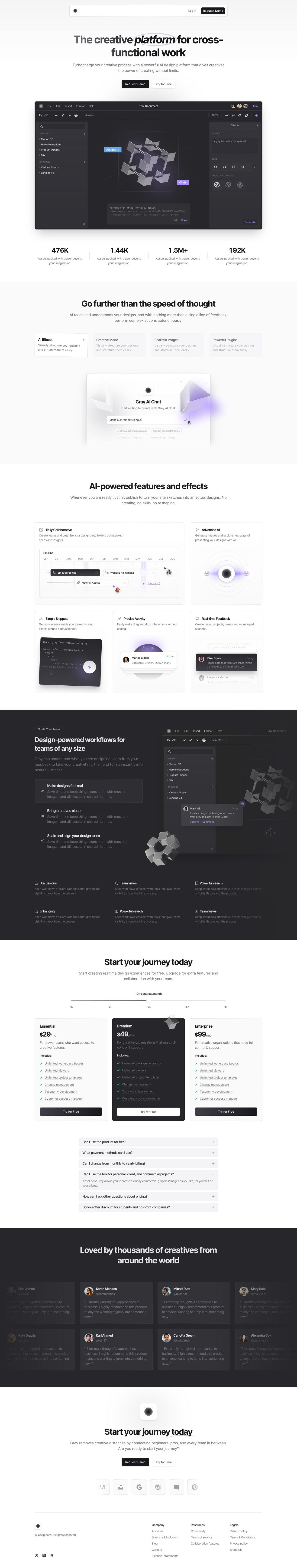 Gray Website Screenshot