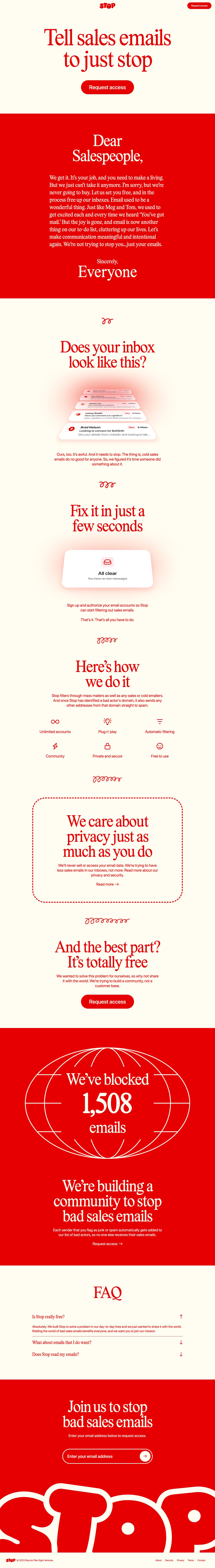 Stop Website Screenshot