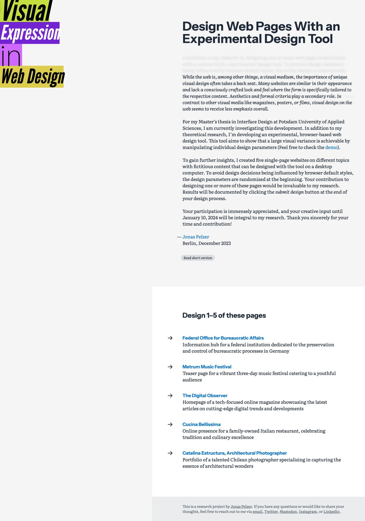 Visual Expression in Web Design Website Screenshot