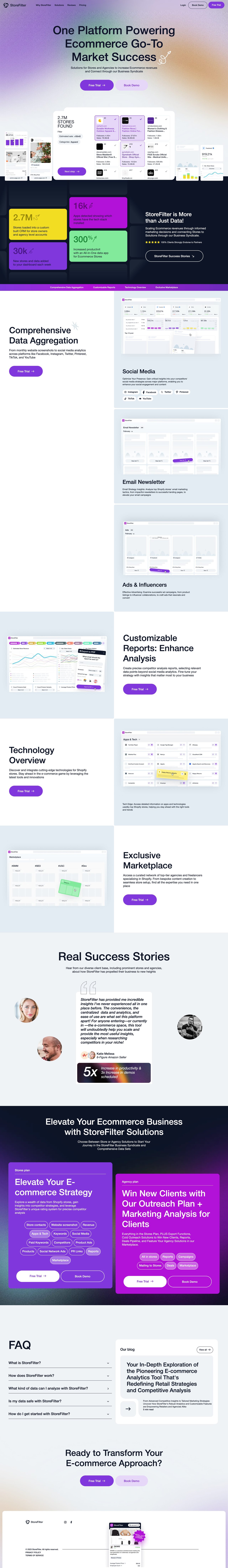 StoreFilter Website Screenshot