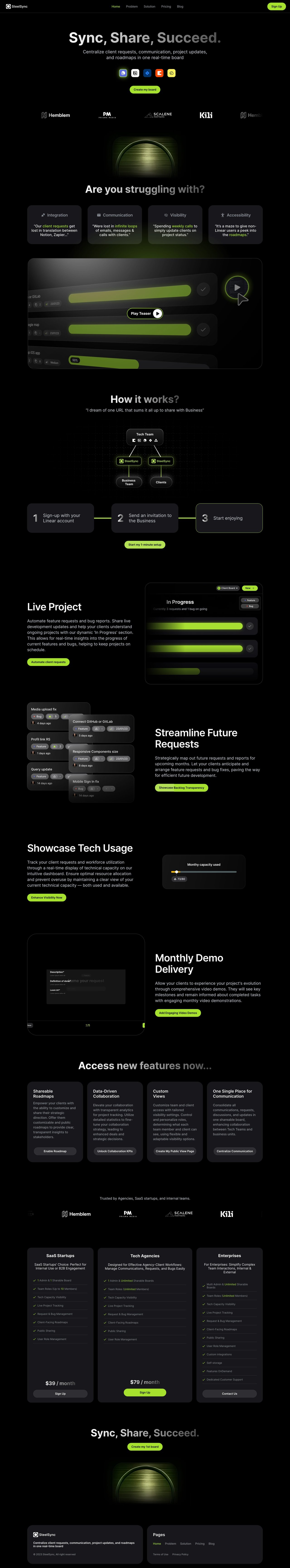 SteelSync Website Screenshot