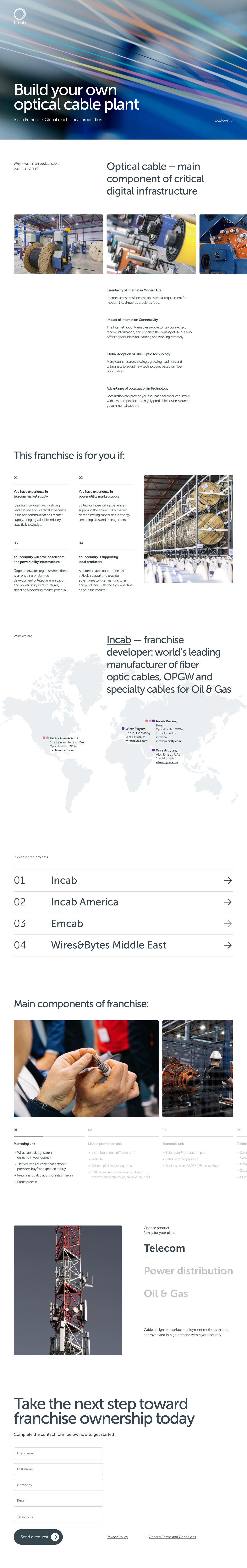 Incab Franchise Website Screenshot