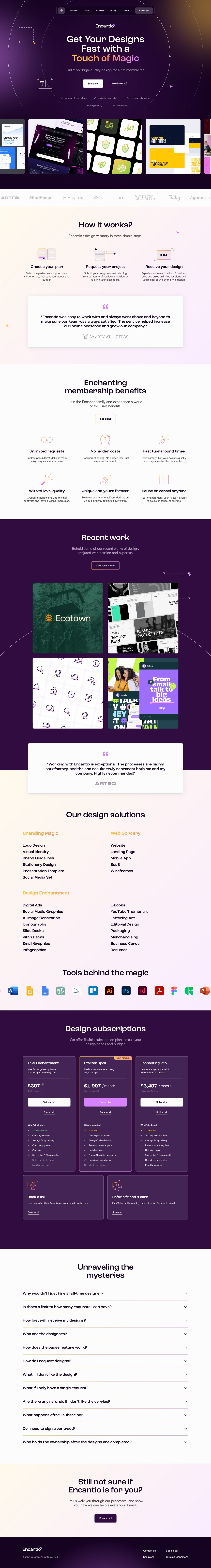 Encantio Website Screenshot