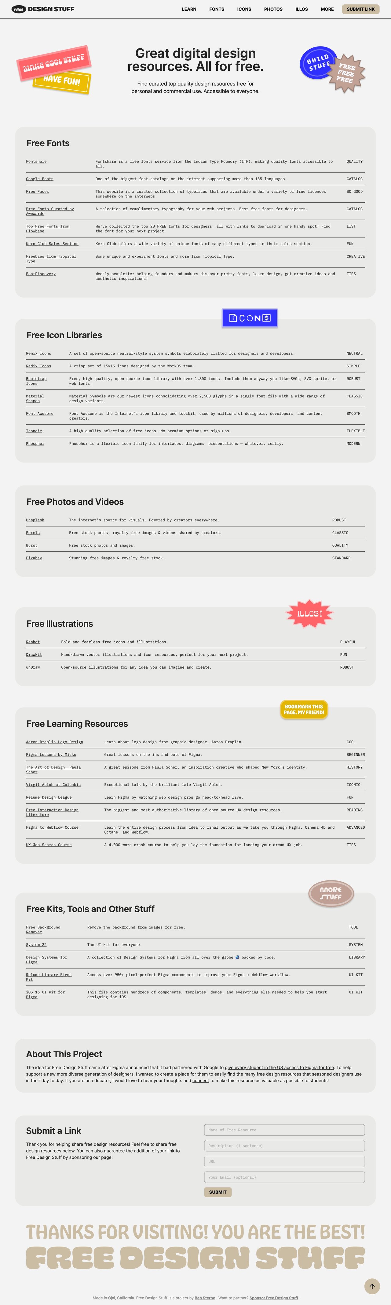 Free Design Stuff Website Screenshot
