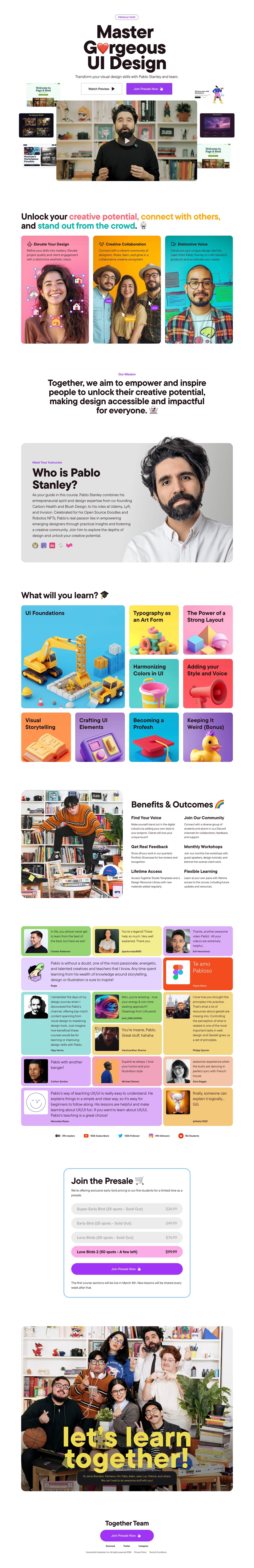 Master Gorgeous UI Design Website Screenshot