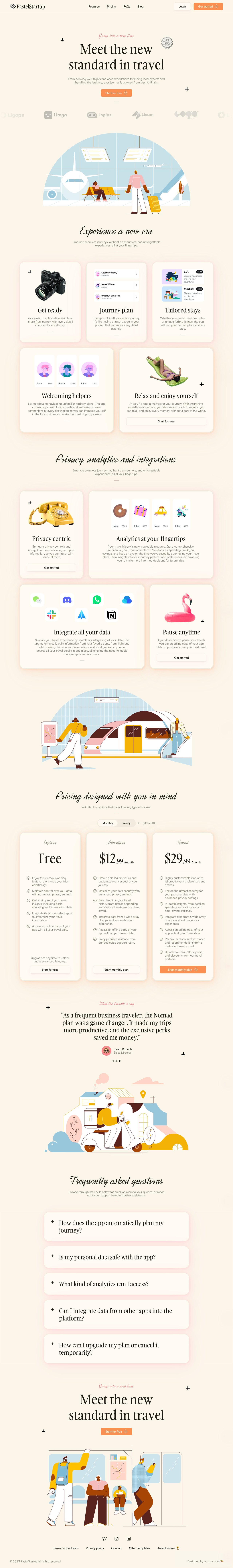 PastelStartup Website Screenshot