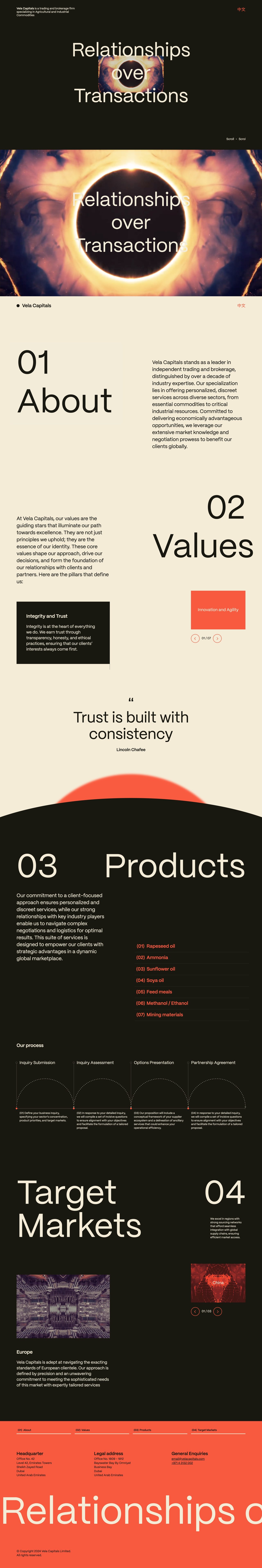 Vela Capitals Website Screenshot