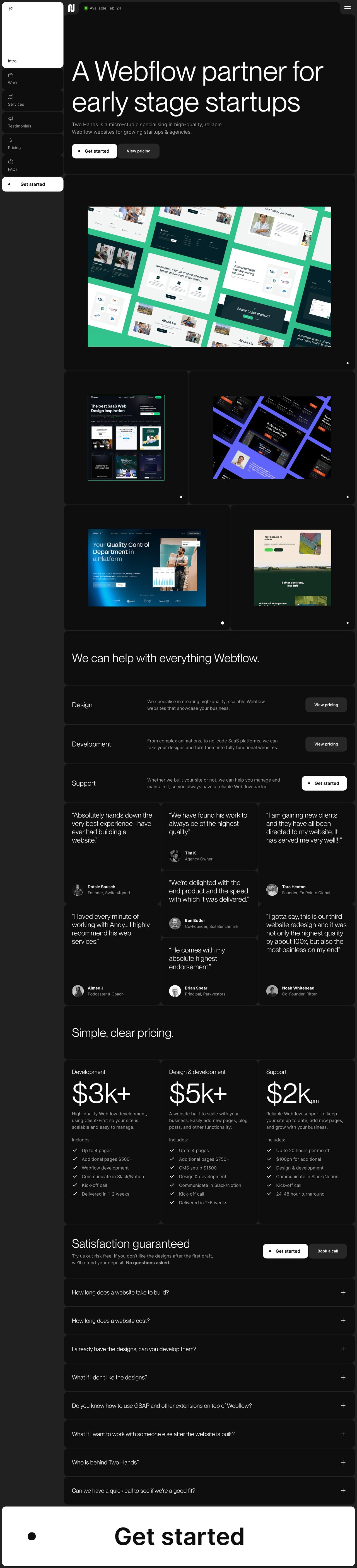 Two Hands Website Screenshot