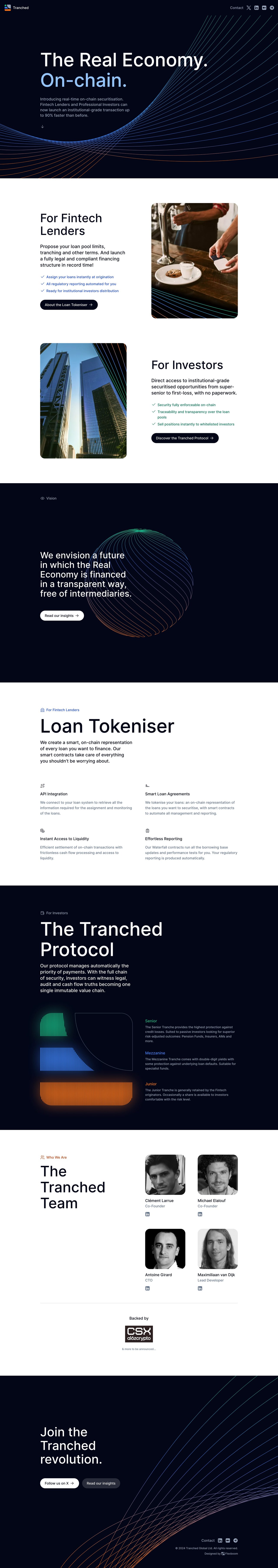 Tranched Website Screenshot