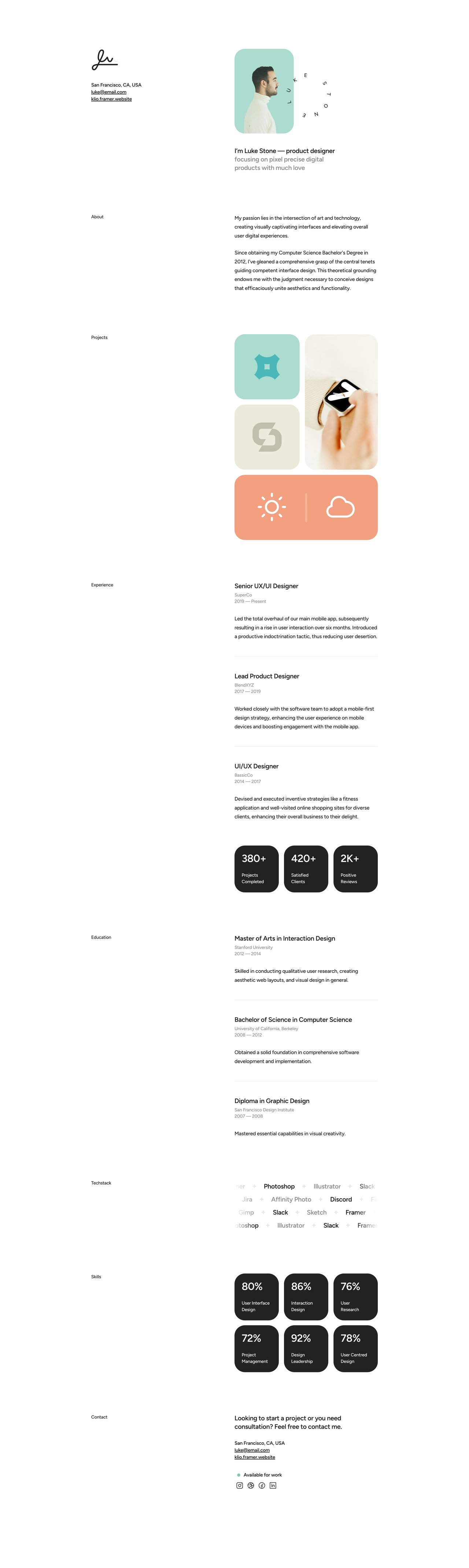 Klio Website Screenshot