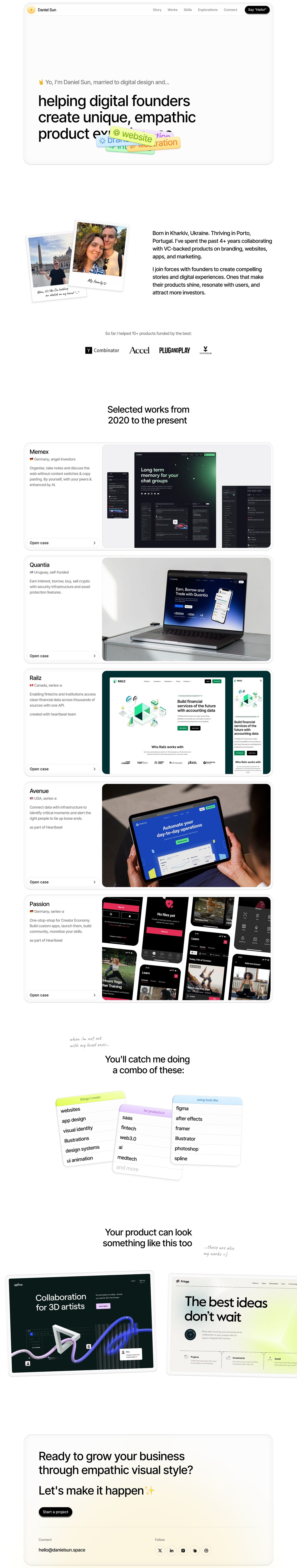Daniel Sun Website Screenshot