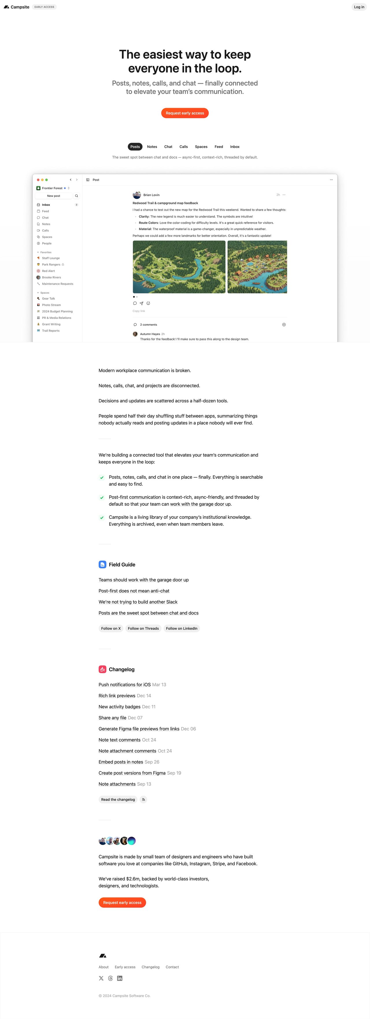 Campsite Website Screenshot