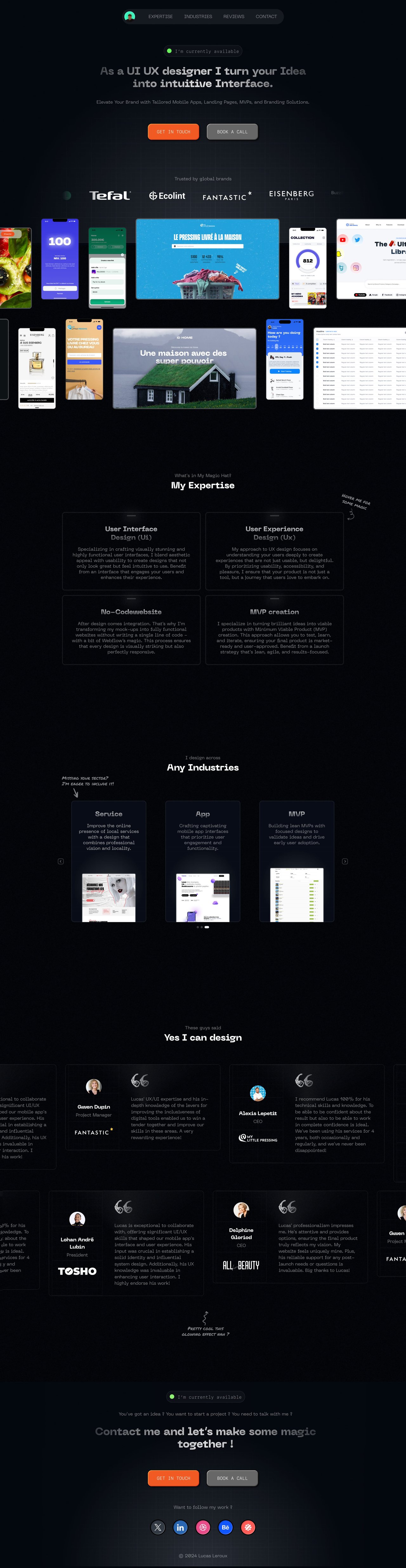 Lucas Leroux Website Screenshot