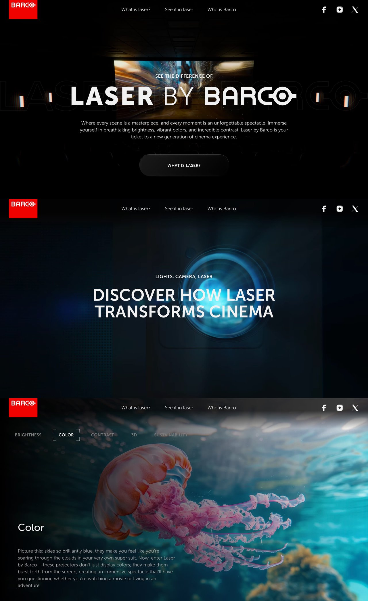 Laser by Barco Website Screenshot