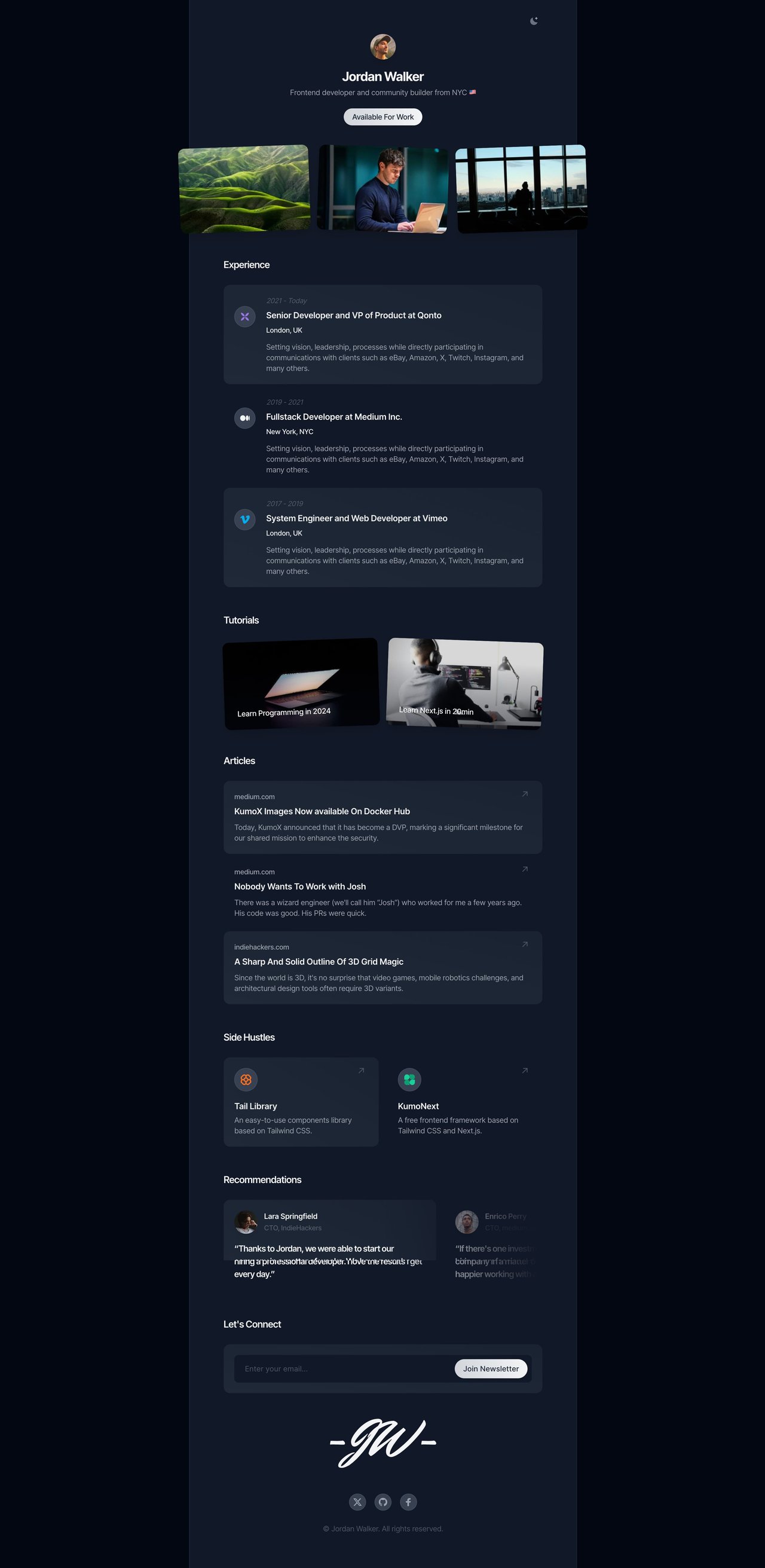 DevFolio Website Screenshot