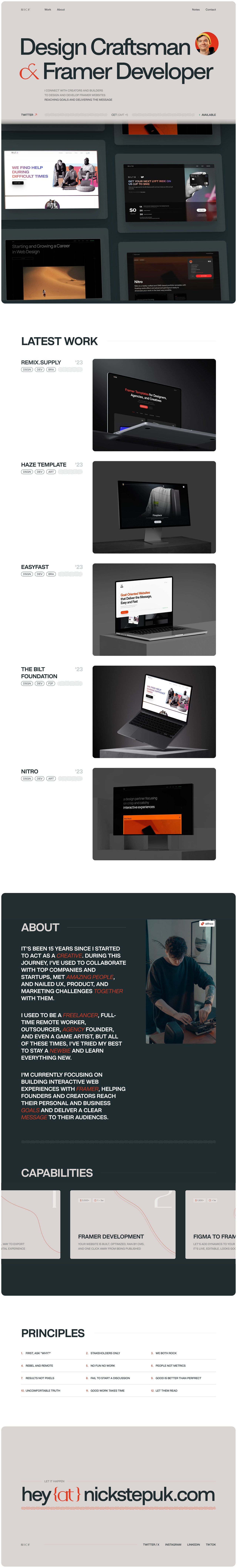 Nick Stepuk Website Screenshot