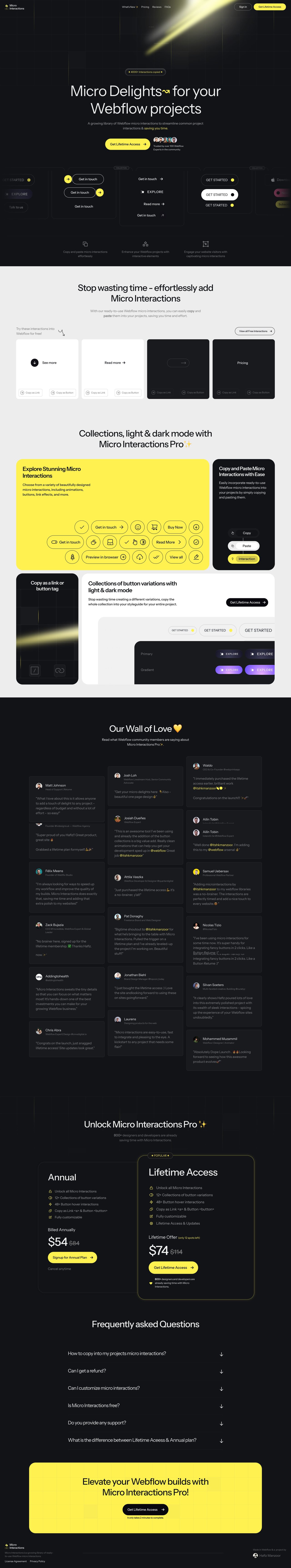 Micro-Interactions Website Screenshot