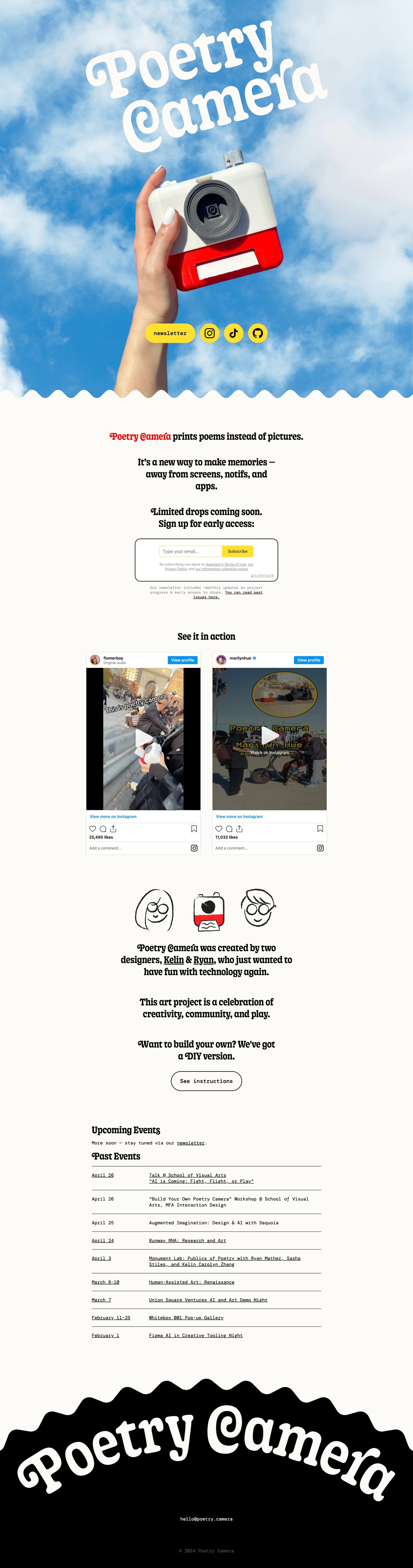 Poety Camera Website Screenshot