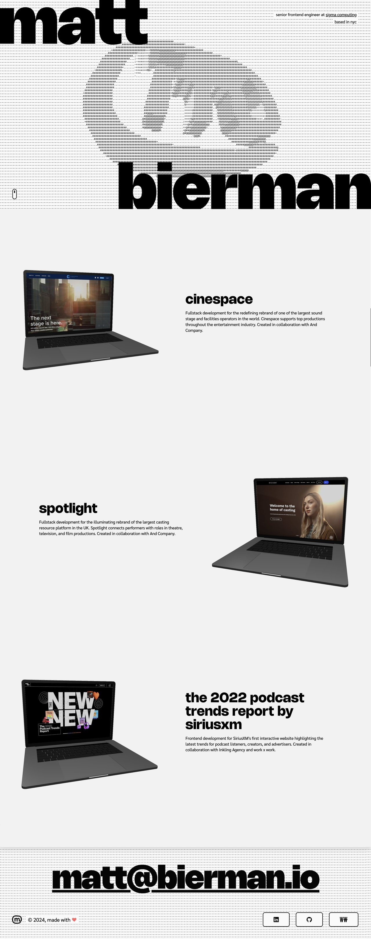 Matt Bierman Website Screenshot