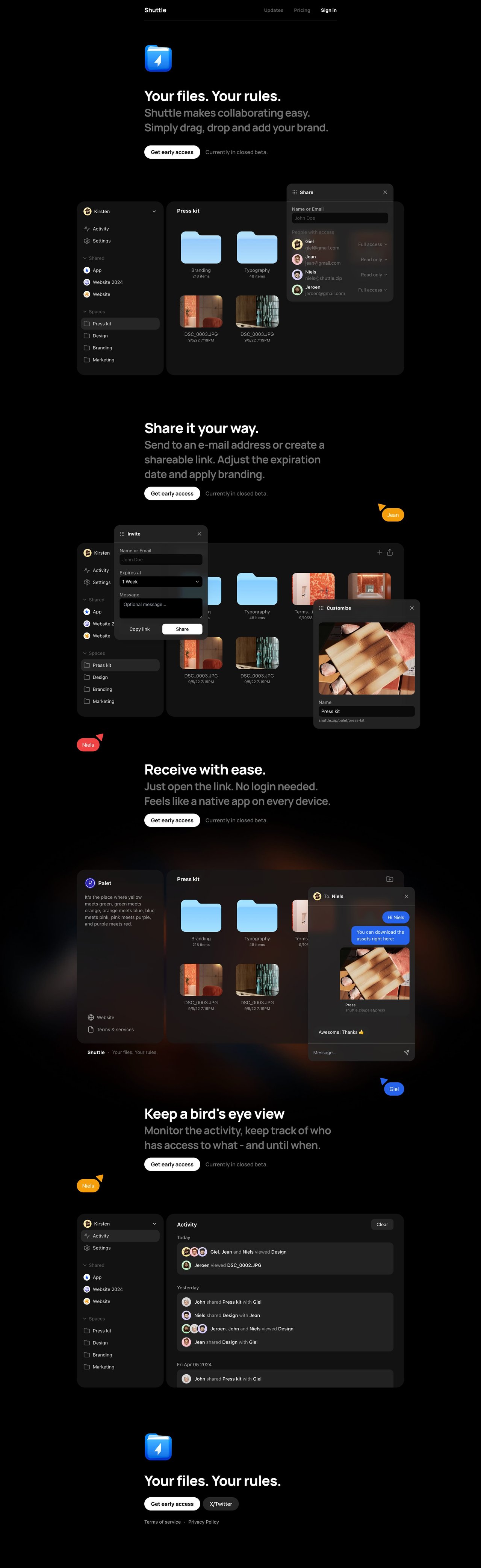 Shuttle Website Screenshot