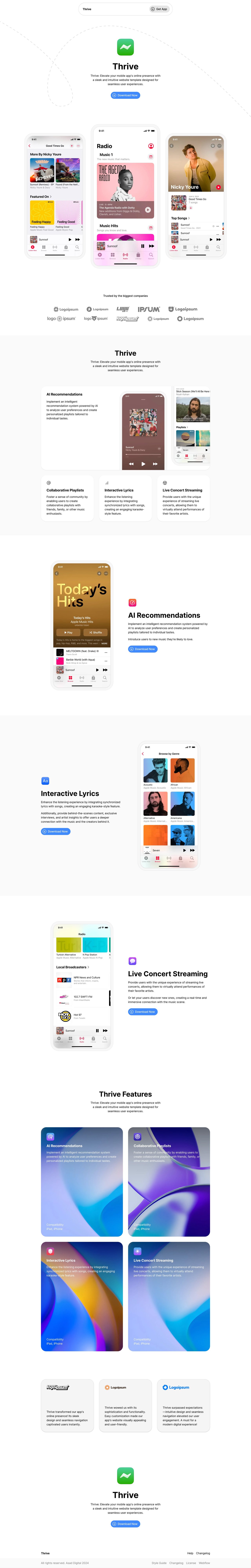 Thrive Website Screenshot