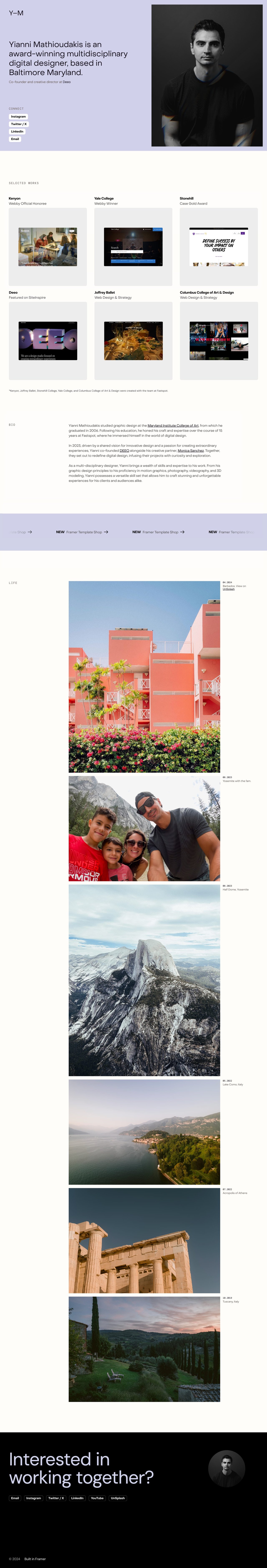 Yianni Mathioudakis Website Screenshot