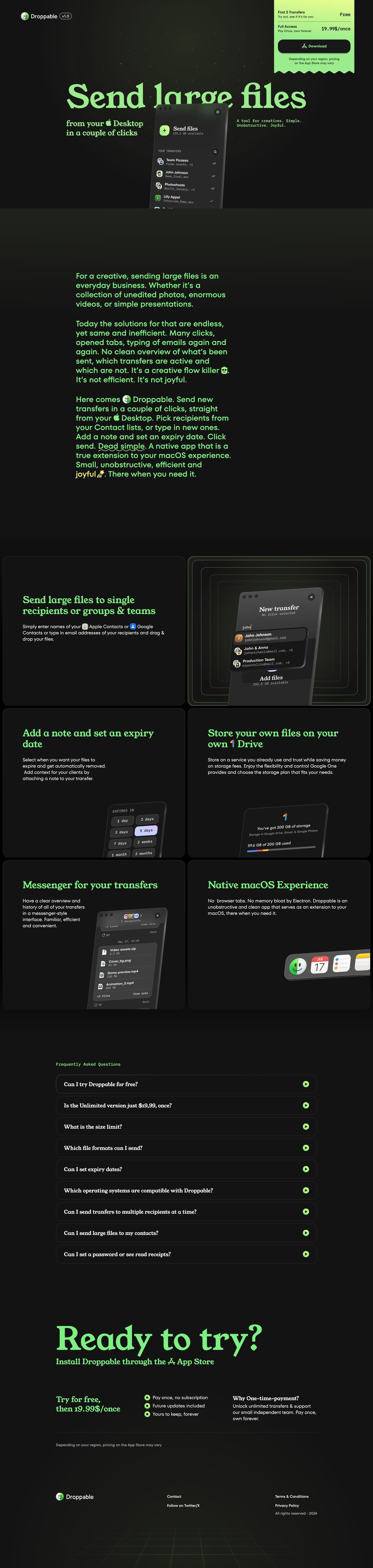 Droppable Website Screenshot