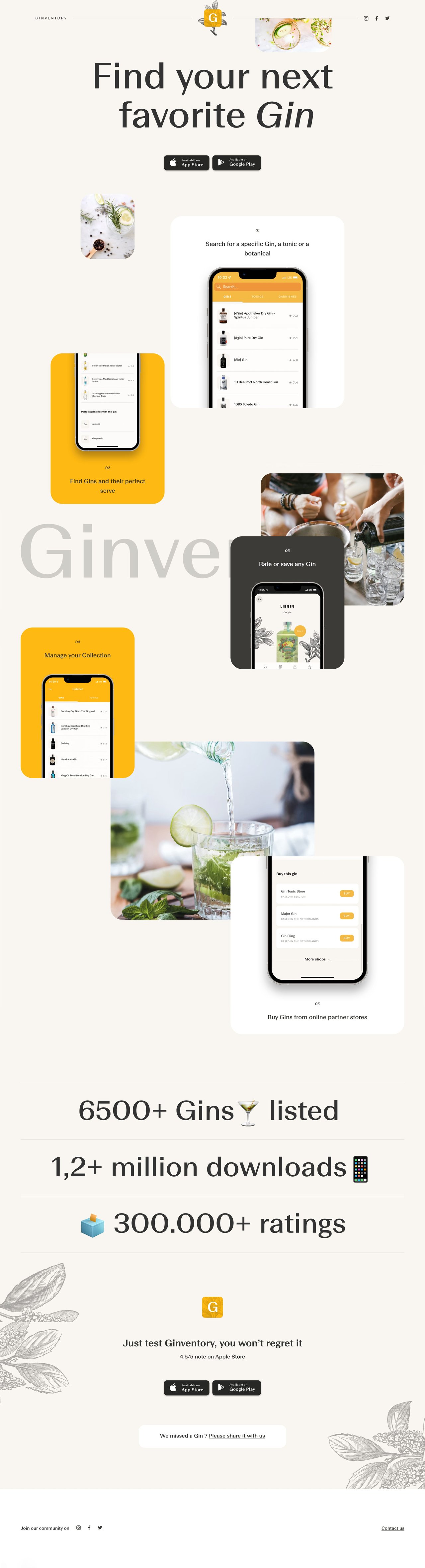 Ginventory Website Screenshot