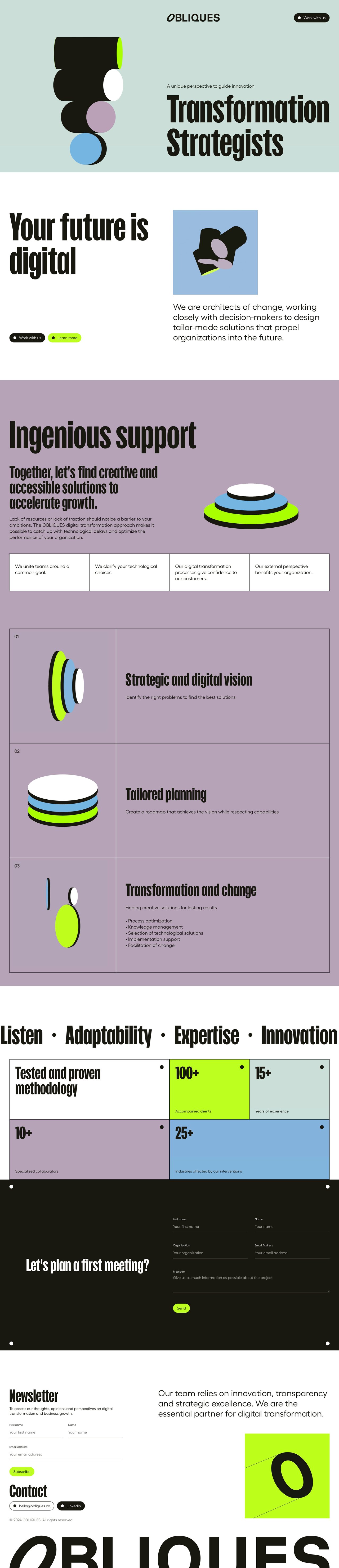 Obliques Website Screenshot