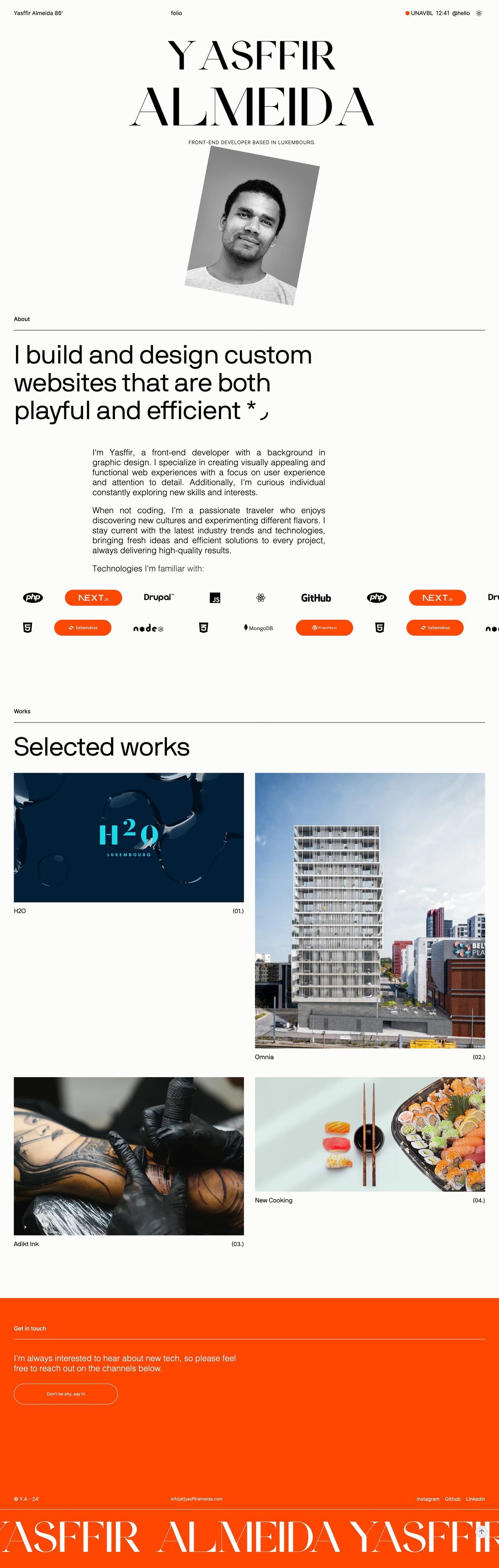 Yasffir Almeida Website Screenshot