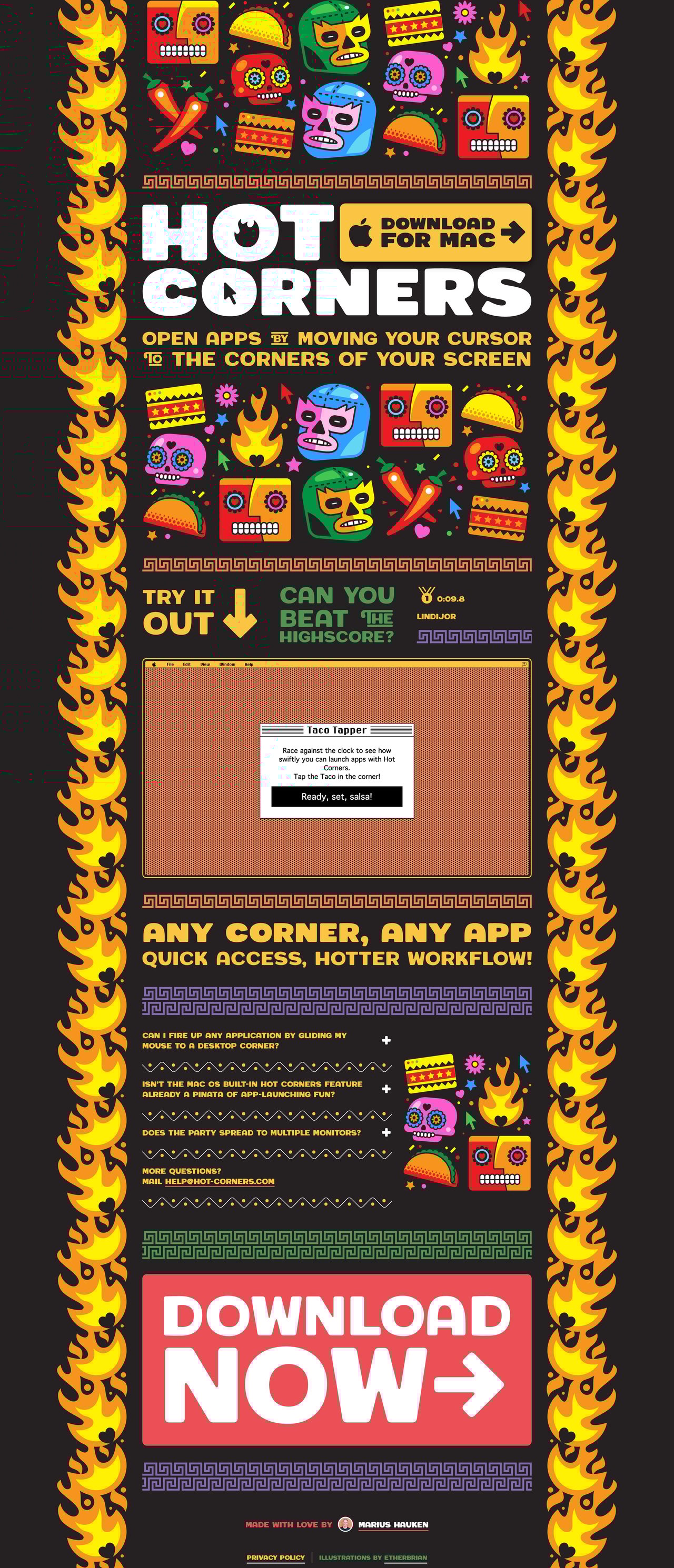 Hot Corners Website Screenshot