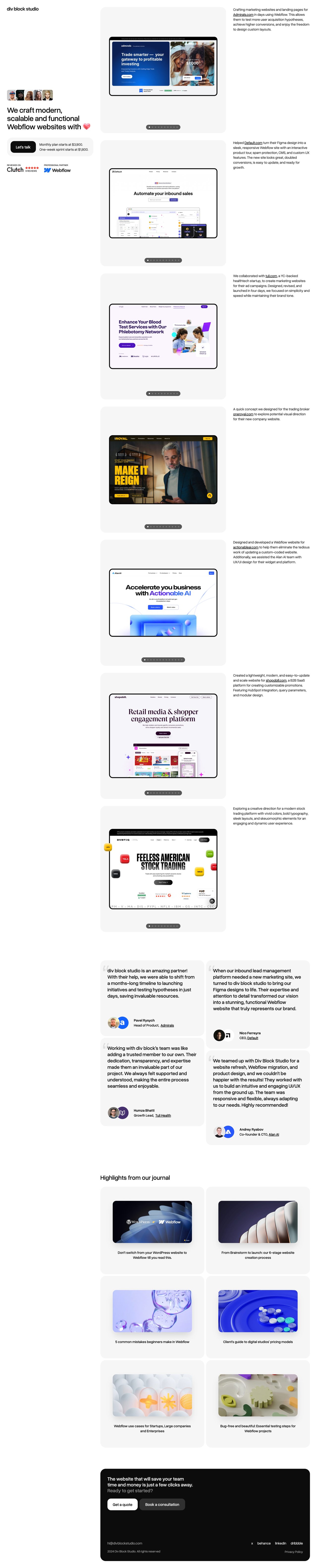 Div Block Studio Website Screenshot