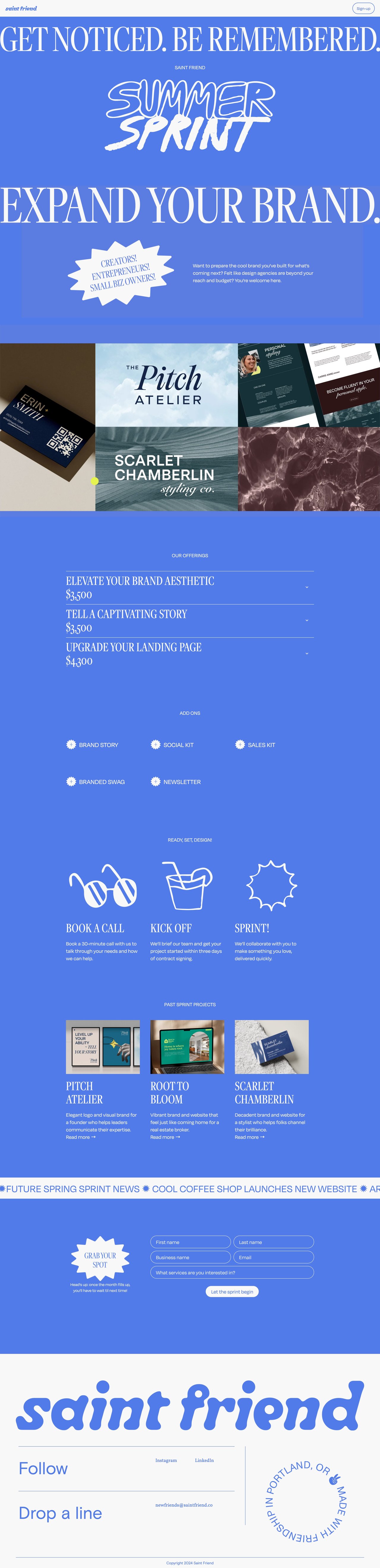 Summer Sprint Website Screenshot