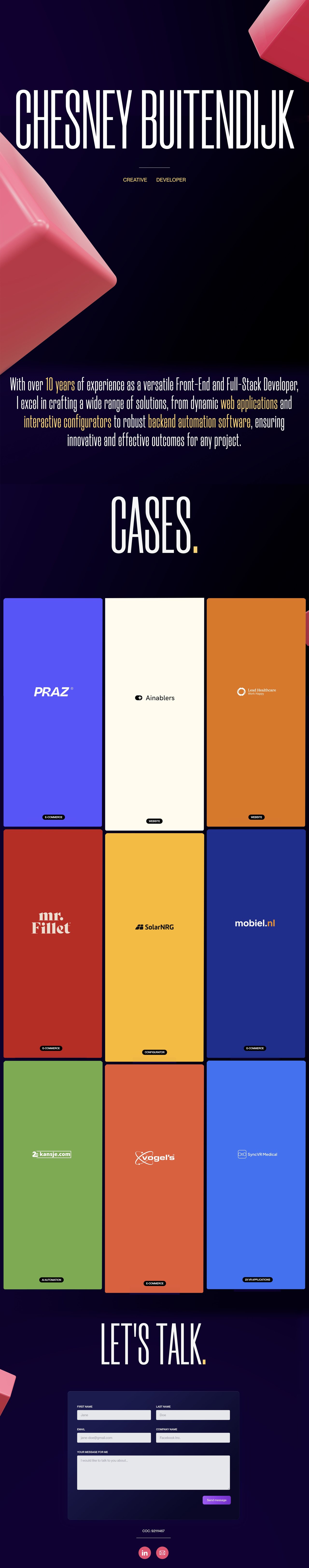 Chesney Buitendijk Website Screenshot