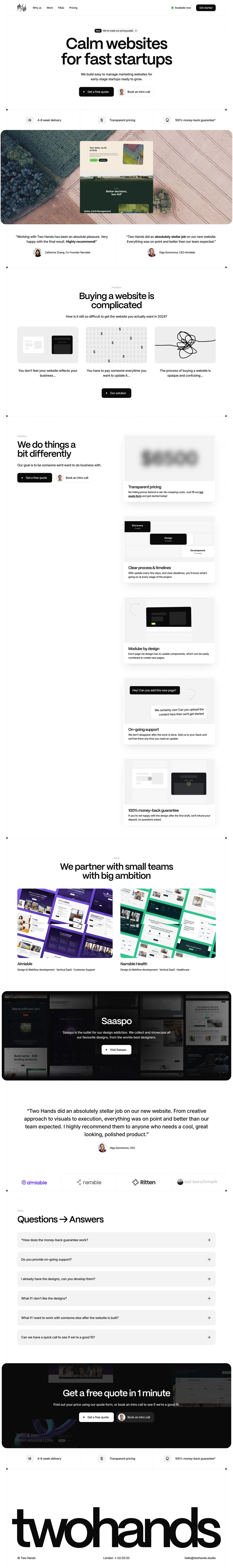 Two Hands Website Screenshot