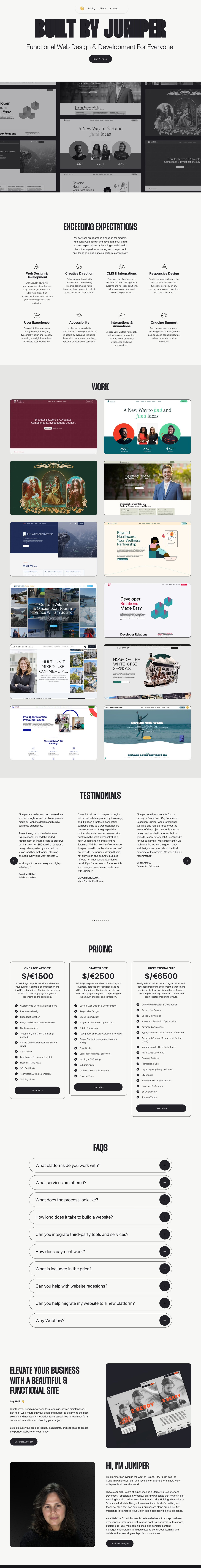 Built by Juniper Website Screenshot