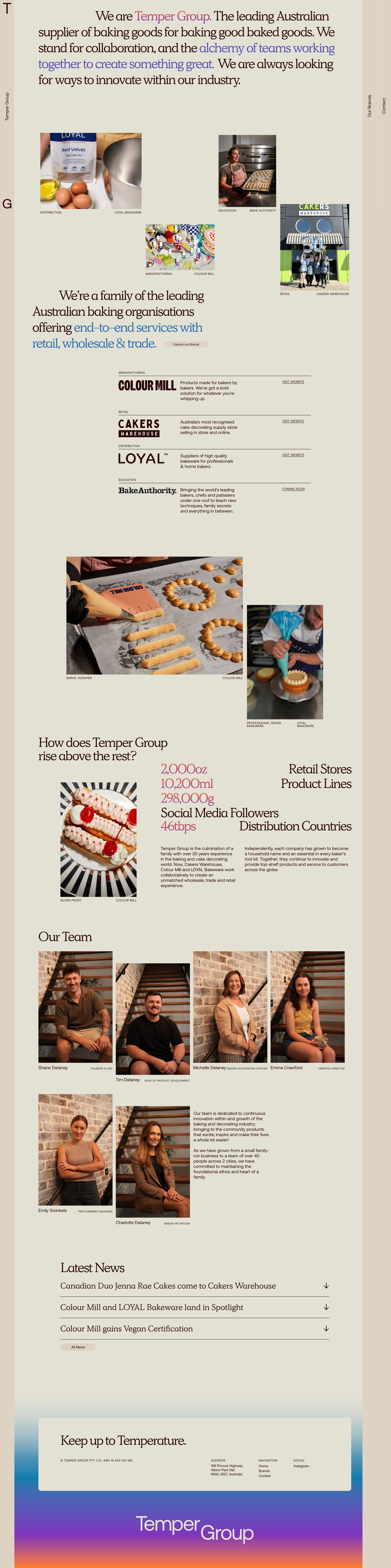 Temper Group Website Screenshot