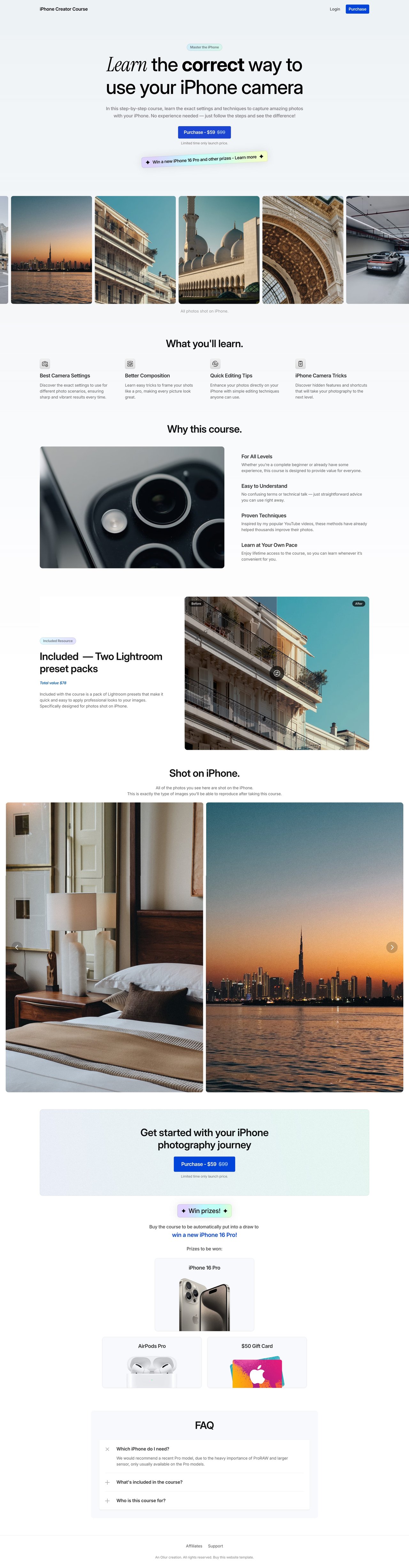 iPhone Creator Course Website Screenshot