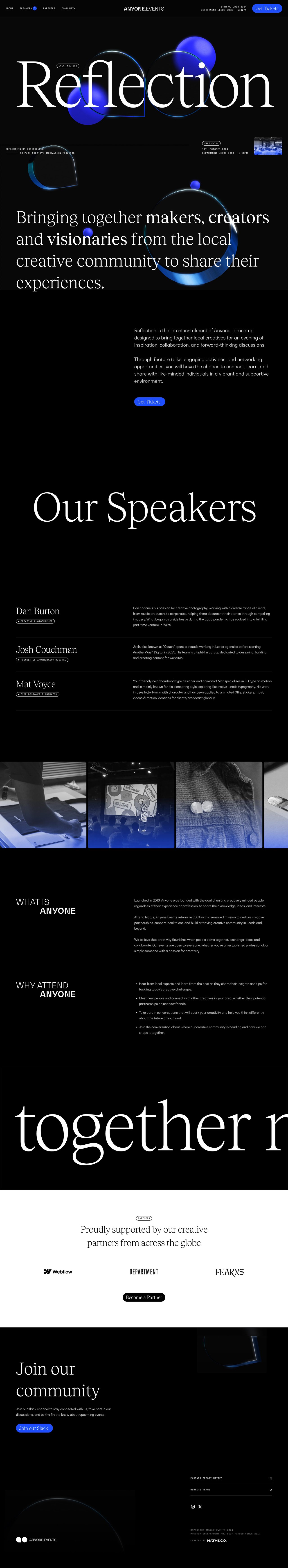 Anyone Creative Meetup 002 Website Screenshot