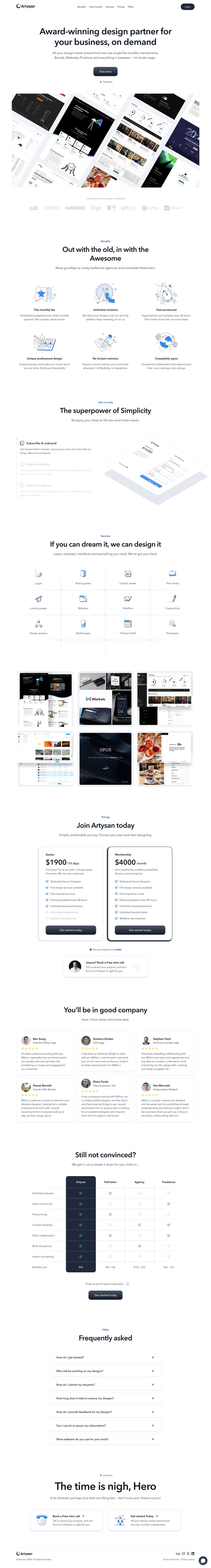 Artysan Website Screenshot