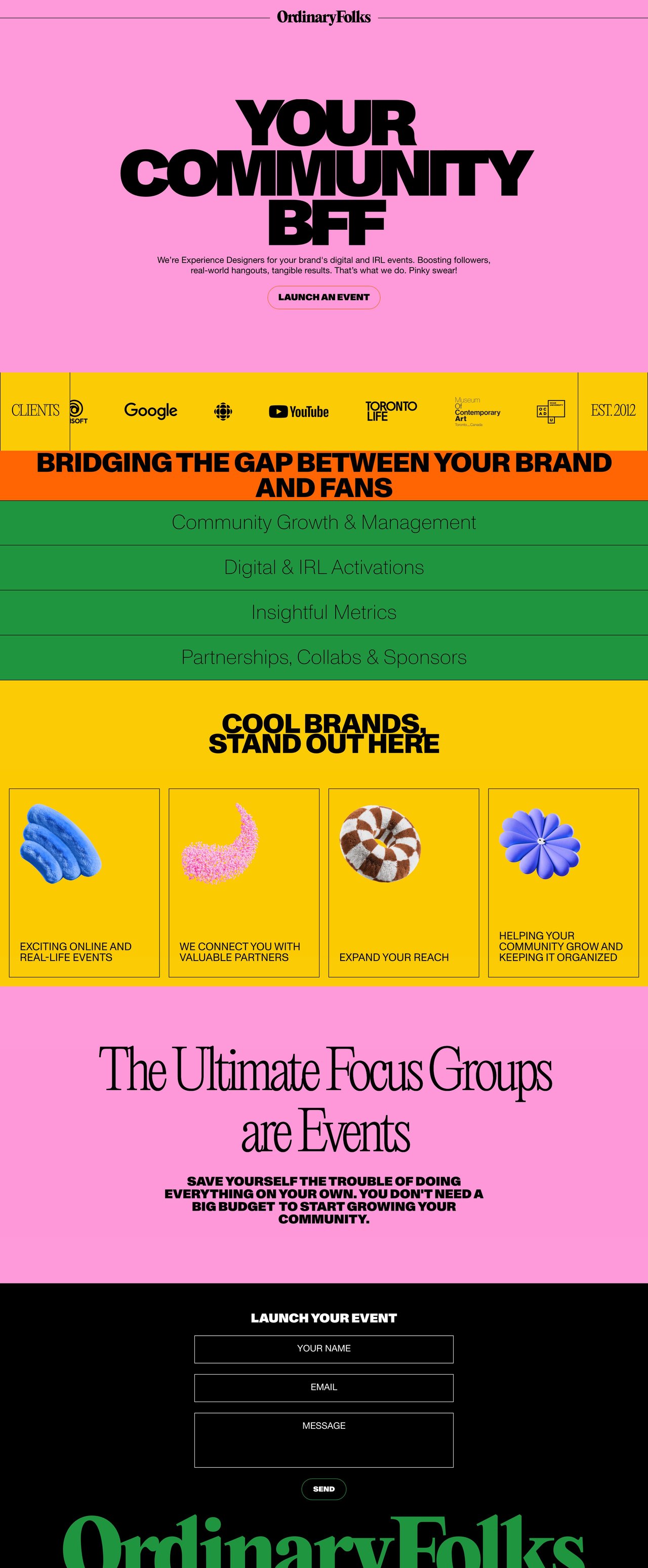 OrdinaryFolks Website Screenshot