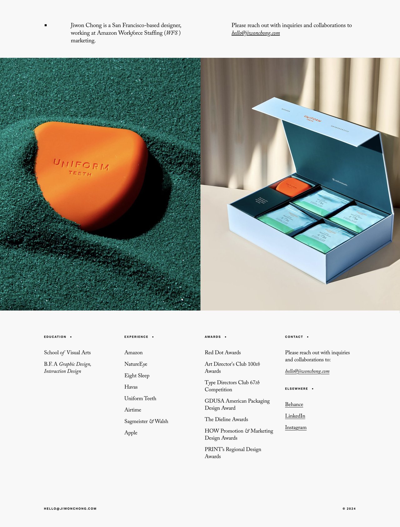 Jiwon Chong Website Screenshot