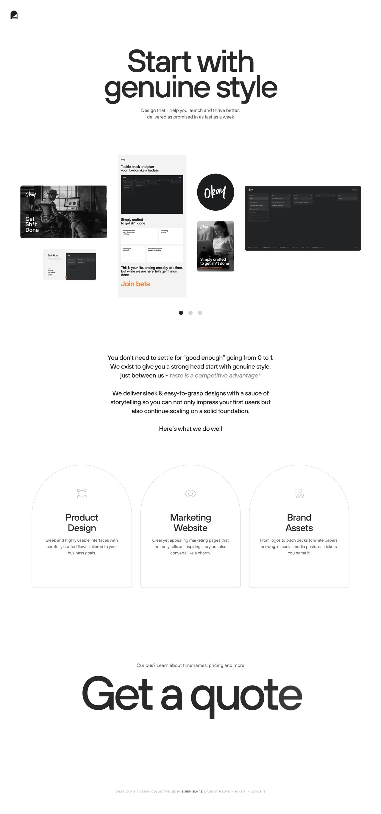 on.studio Website Screenshot