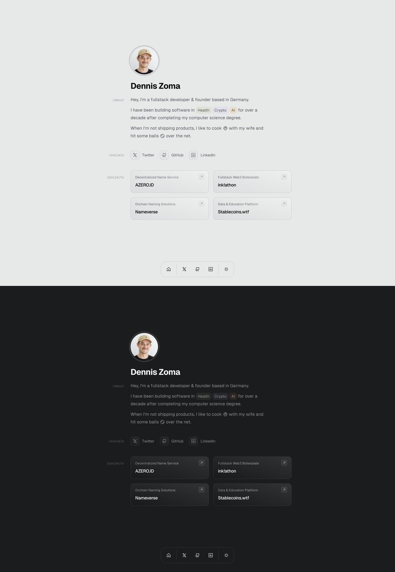 Dennis Zoma Website Screenshot