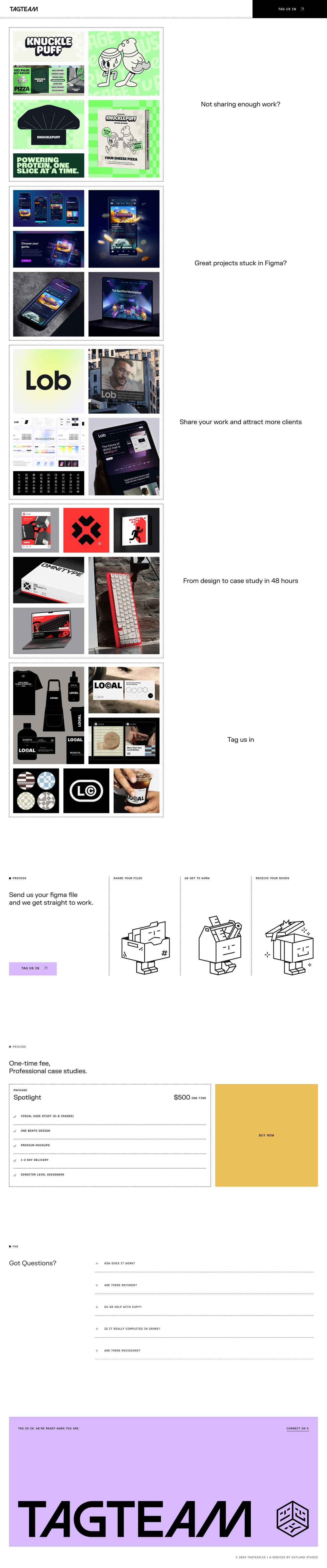 TagTeam Website Screenshot