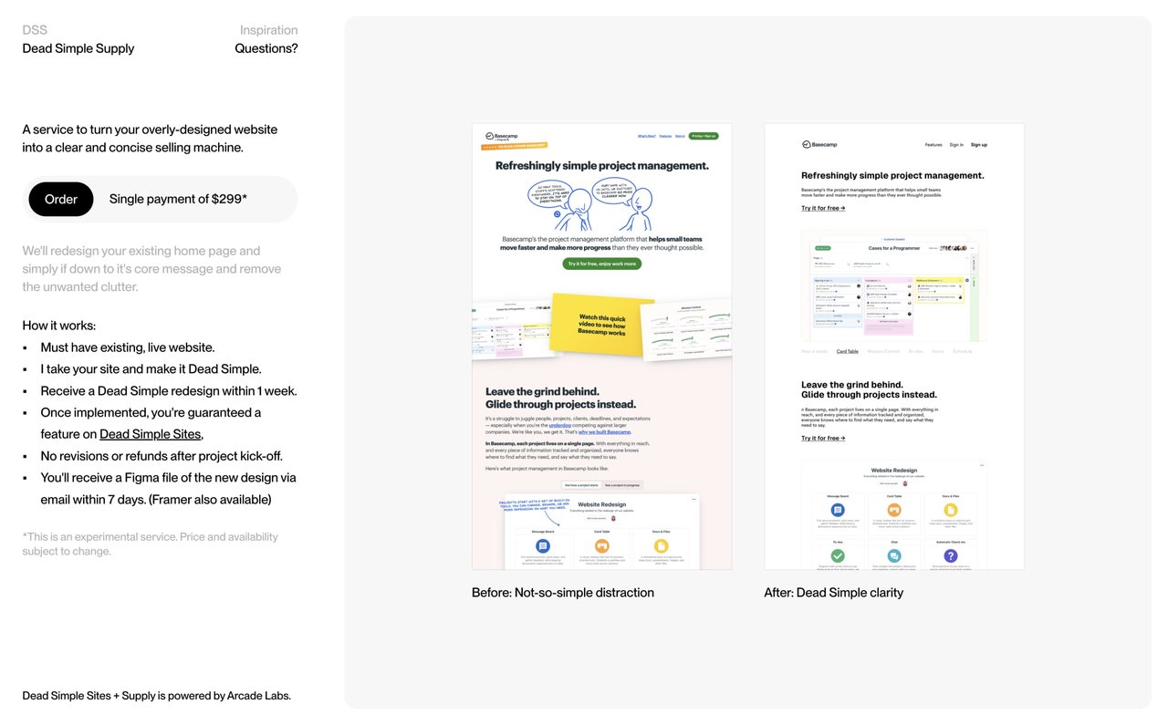 Dead Simple Supply Website Screenshot
