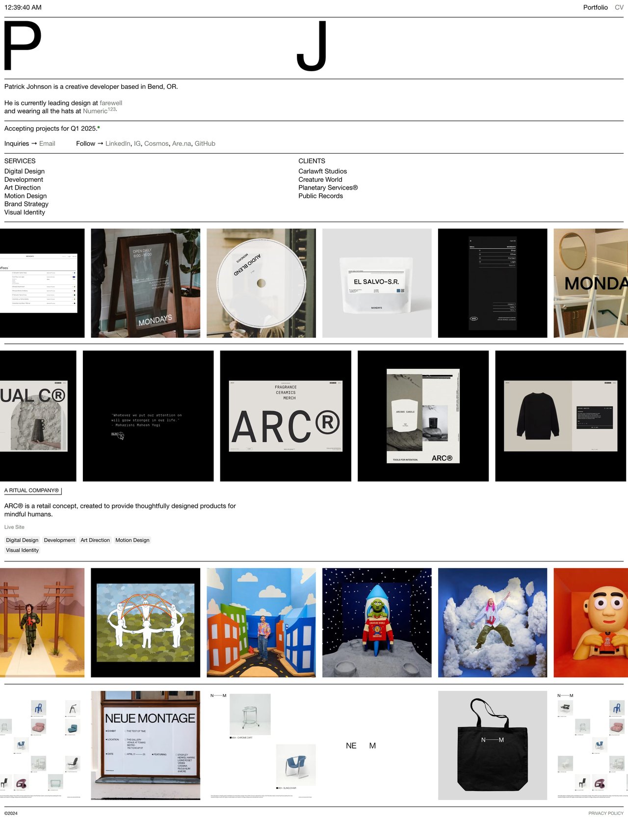 Patrick Johnson Website Screenshot